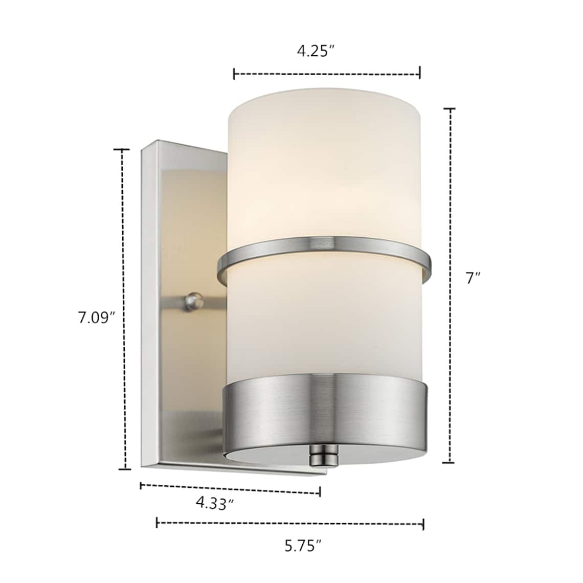 Contemporary Brushed Nickel Indoor Wall Sconce 4 Wide - Etsy