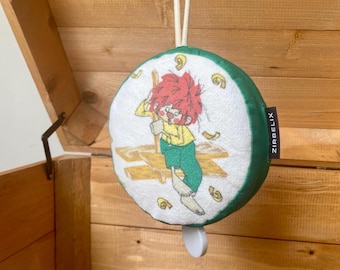 Spieluhr Pumuckl Zirbenspäne, aus original 80er Jahre Stoff, duftet beruhigend wie bei Meister Eder nach Schreinerwerkstatt und Holz