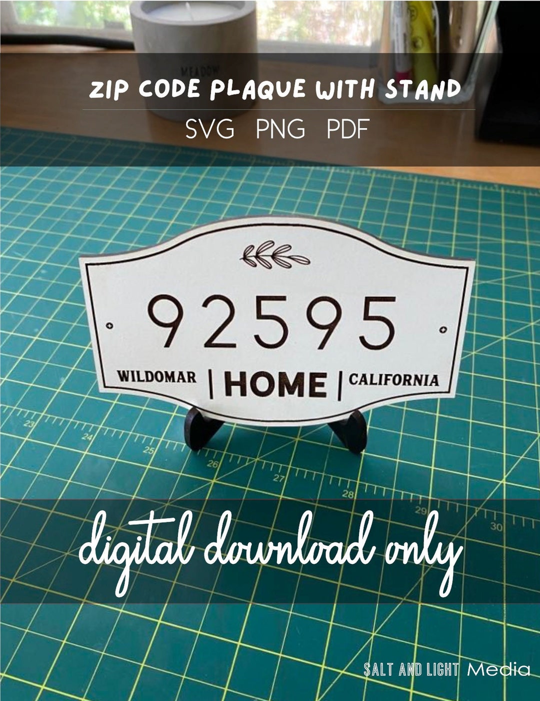 Home Zip Code Signs Home Zip Code Plaque With Stand SVG Digital File - Etsy