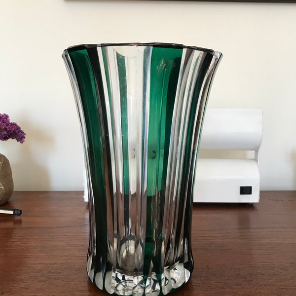 Val St Lambert Vintage 1930s Crystal Vase
