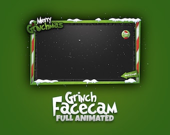 Grinch Animated Facecam Webcam Overlay I Christmas Streaming Snow Winter Gaming Xmas Holy Night decoration