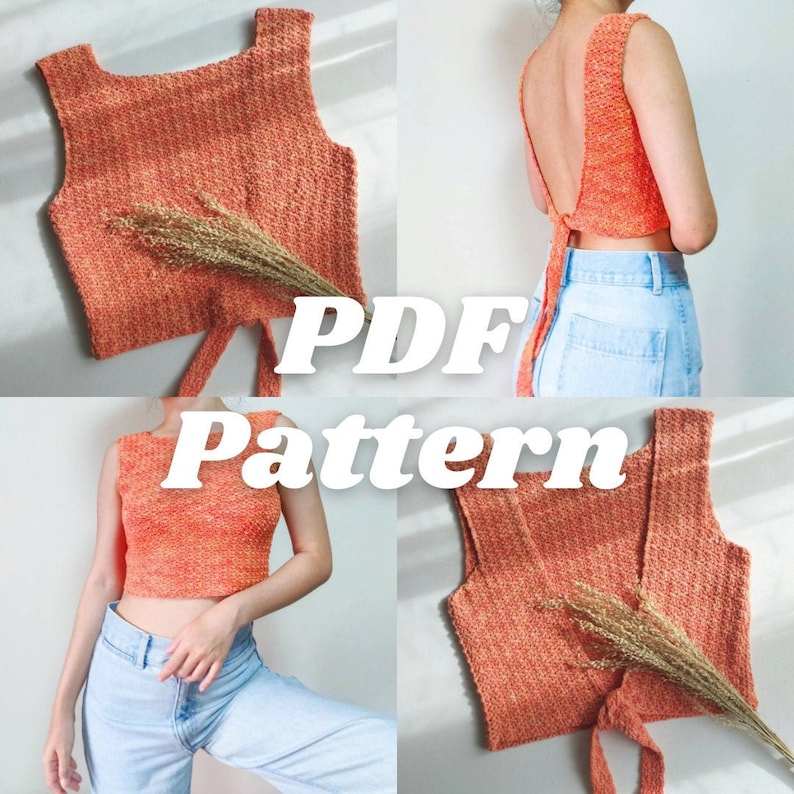 Ivy Open Back Textured Top Written Crochet Pattern image 1
