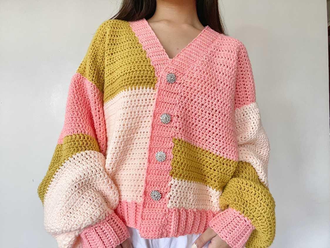 Crochet Colorblock Cardigan Written Crochet Pattern Crochet Colorblock Cardigan Written Crochet Pattern