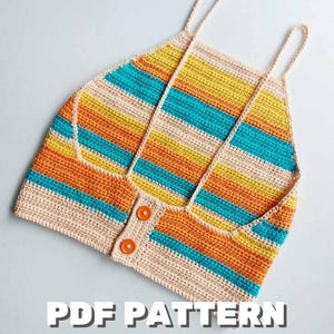 Iris Classic Halter Crochet Top/ Crochet bralette Two-Way Backless Written Crochet Pattern - Beginner-Friendly