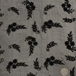 Plum Sequin & Beads On Chiffon JEC-131-1 Fabric main image 1