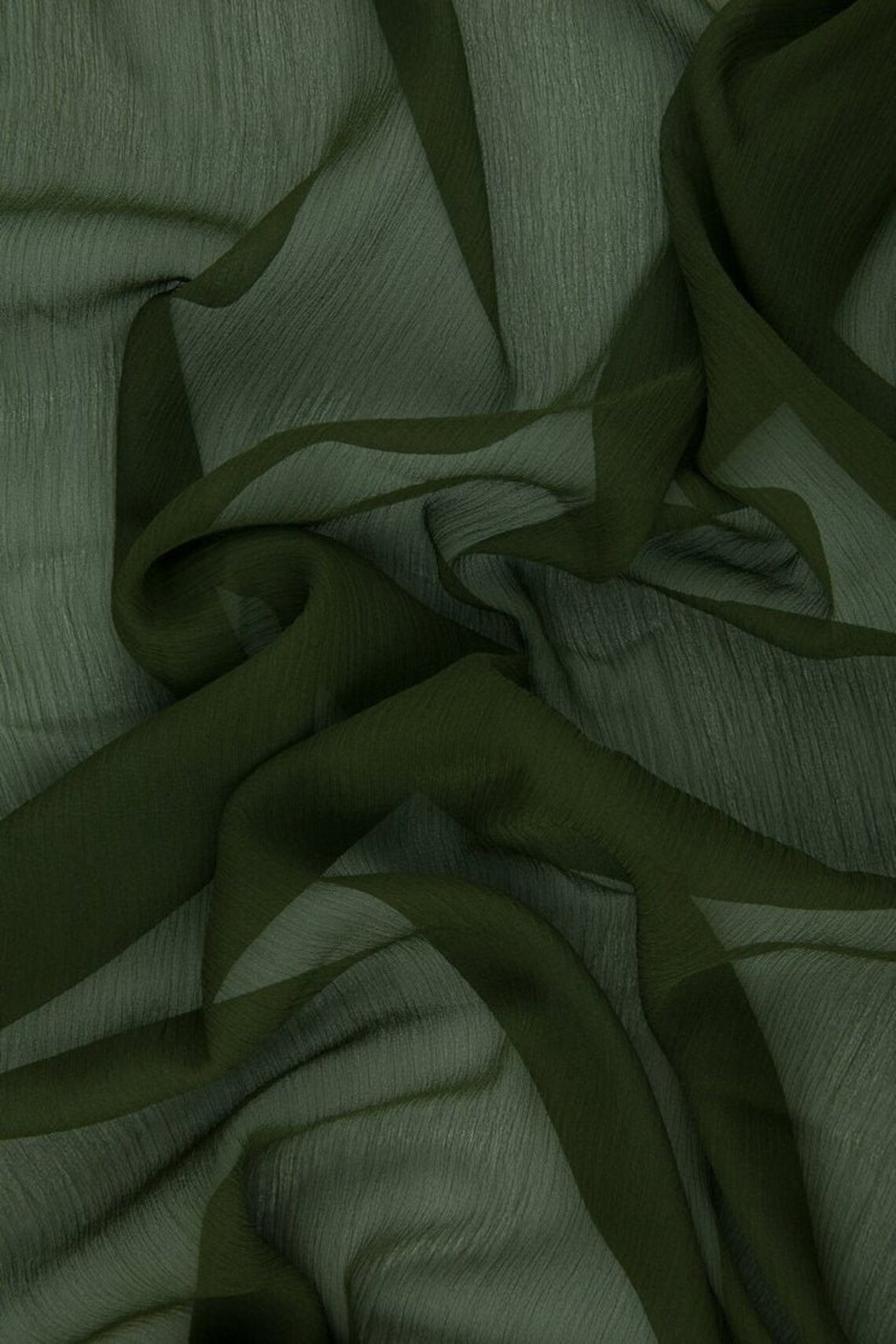 Moss Green Silk Zibeline Fabric