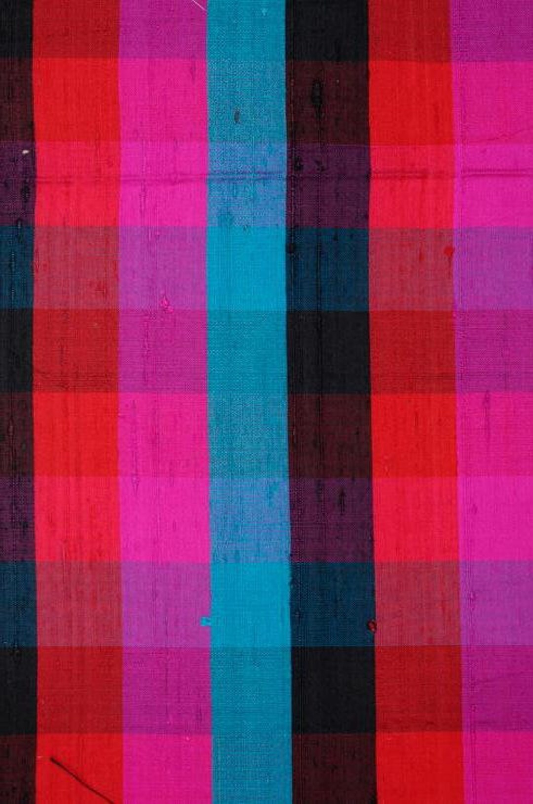 Multi-Color Check Plaid Silk Shantung 82 Fabric main image 0