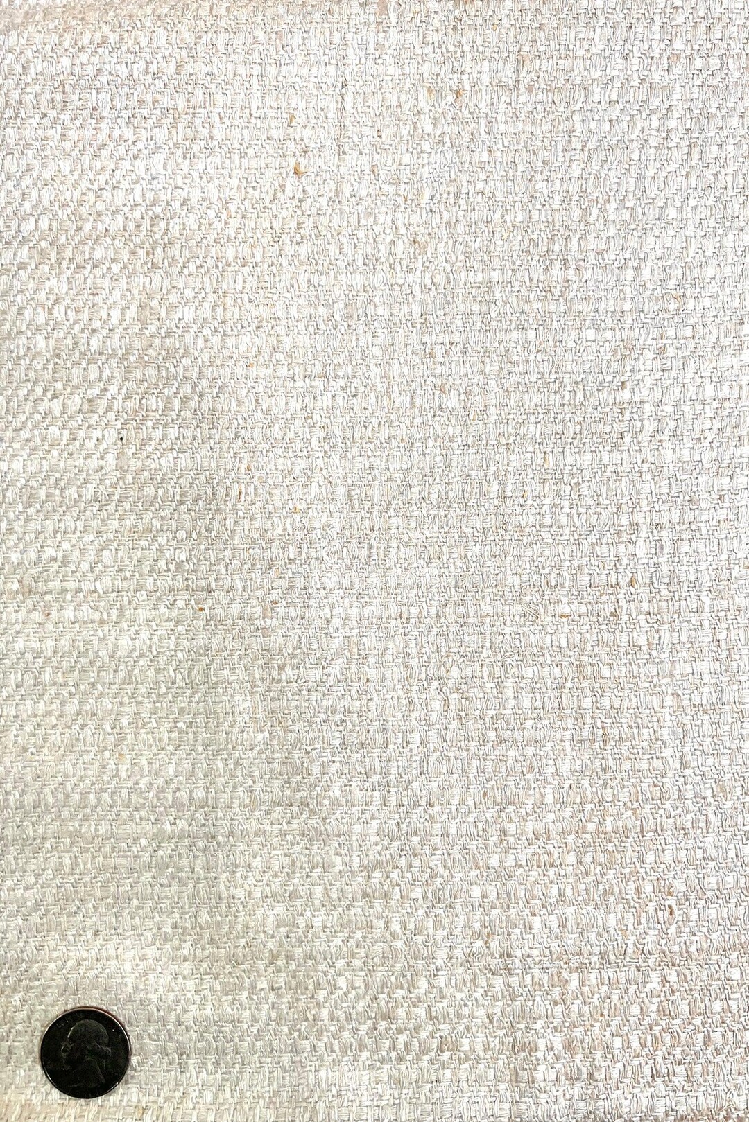 Cream/White Silk Tweed Fabric