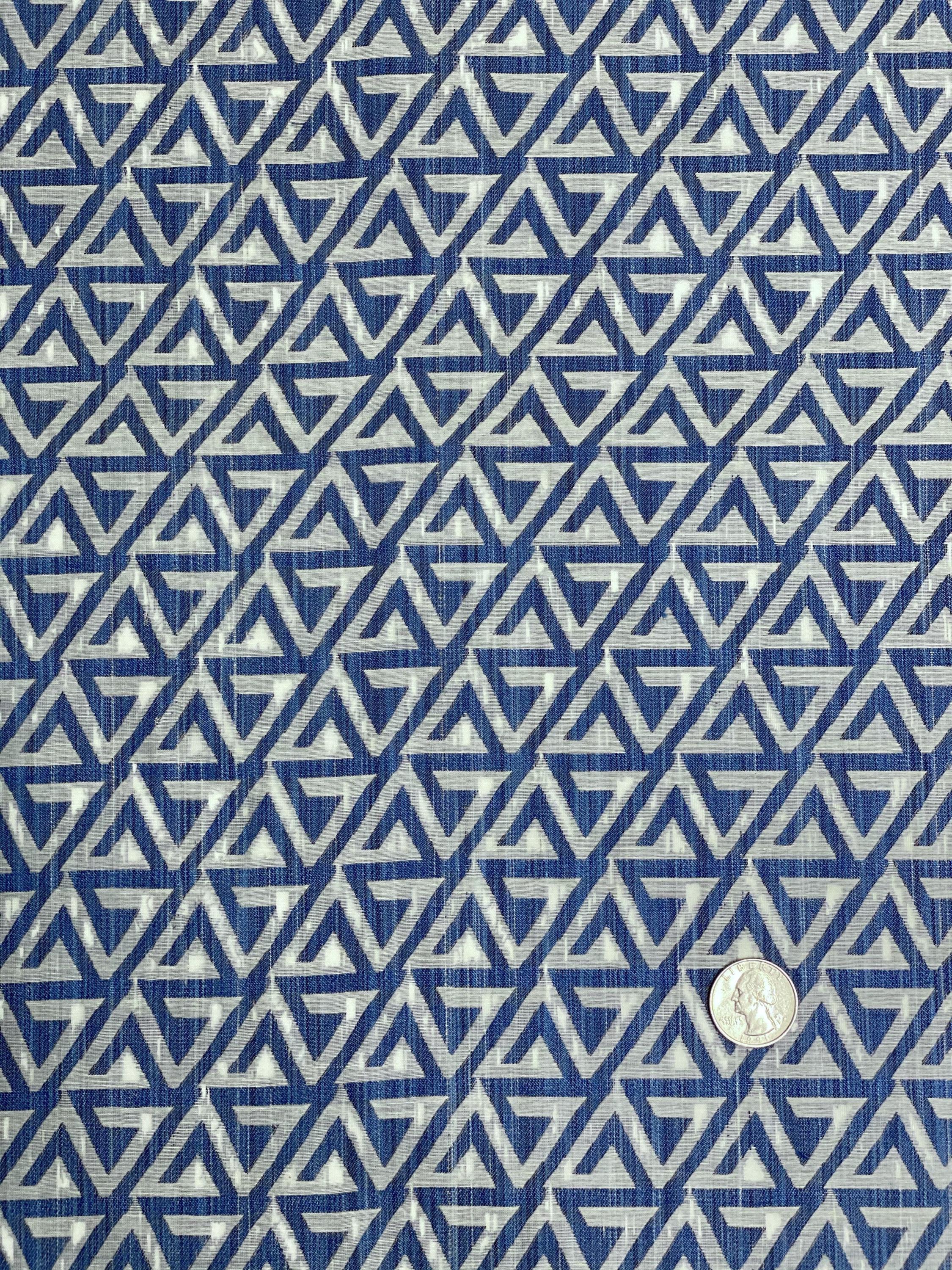 Off-white Blue 1050 Geometric Pattern Blend Novelty - Etsy