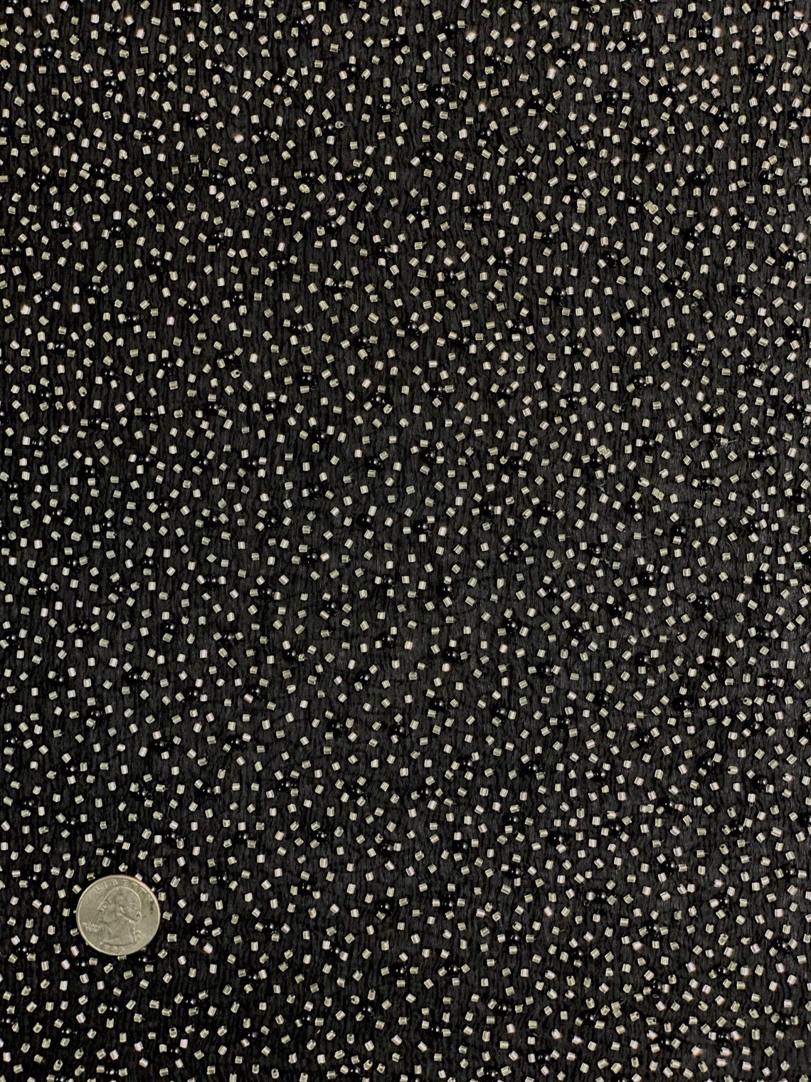 Gray Sequin & Beads On Chiffon JEC-133-4 Fabric