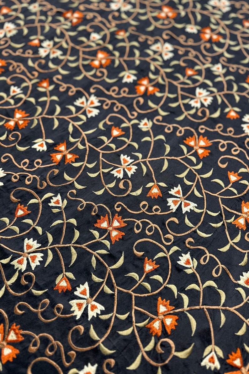 Aloe Wash/Multicolor Embroidered Dupioni Silk main image 1
