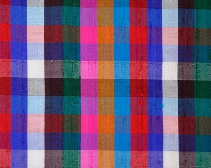 Multicolor Plaid Silk Shantung 81 Fabric