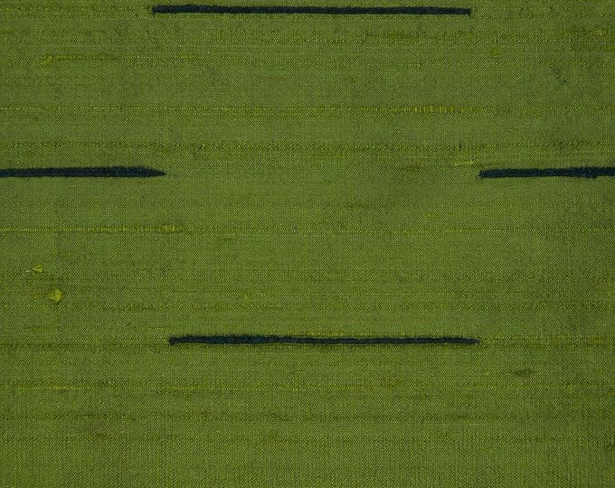 Green 127 Striped Silk Shantung