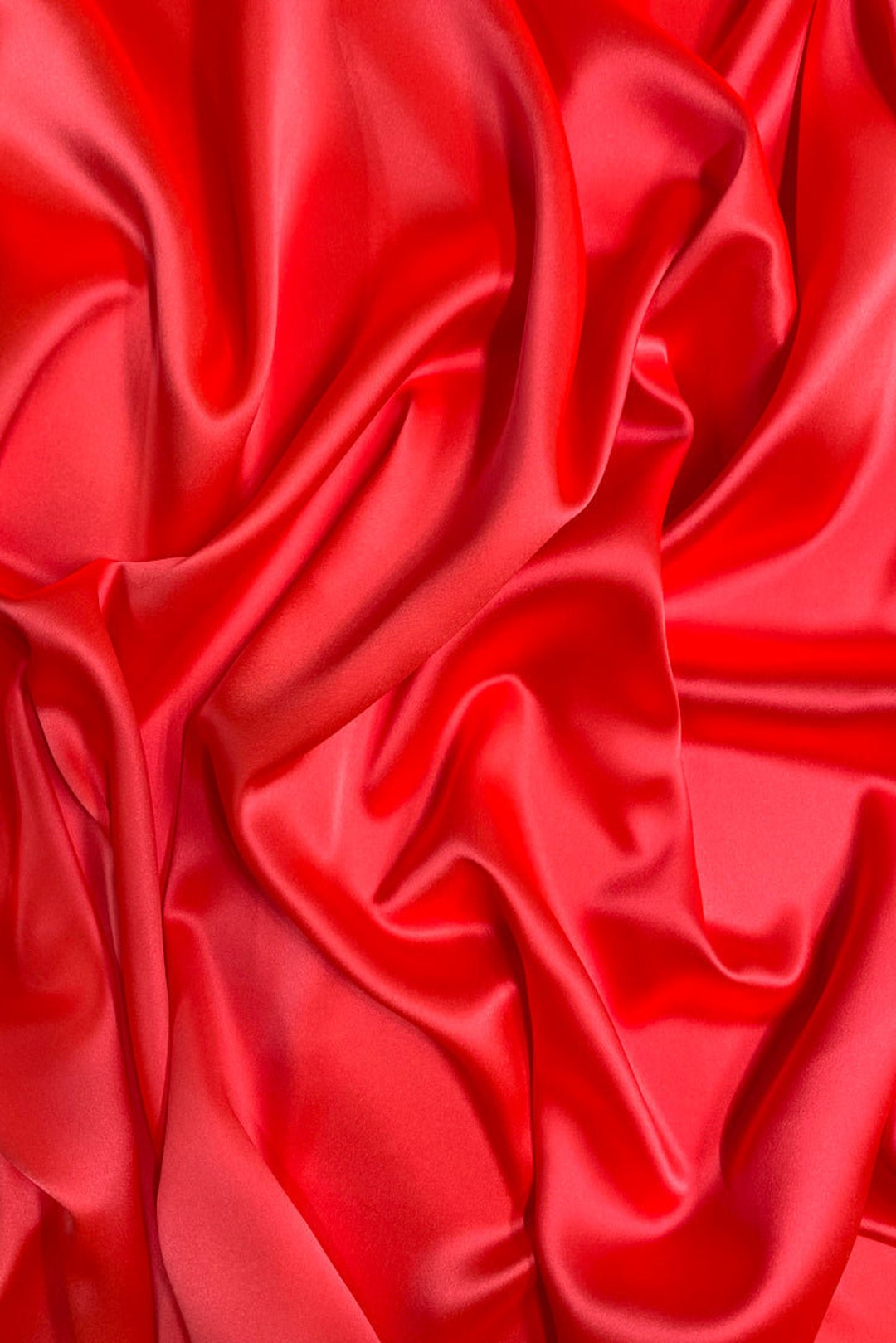 Red Orange Stretch Charmeuse Fabric main image 1