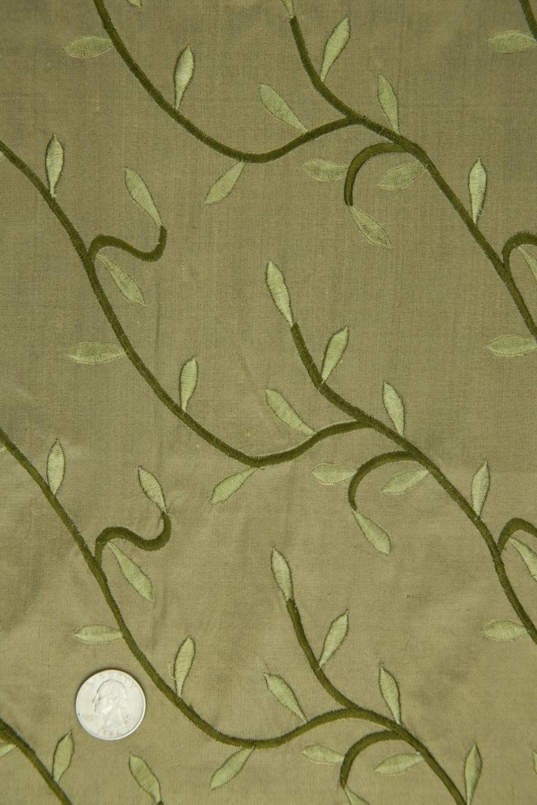 Embroidered Dupioni Silk MED-169/5A Fabric