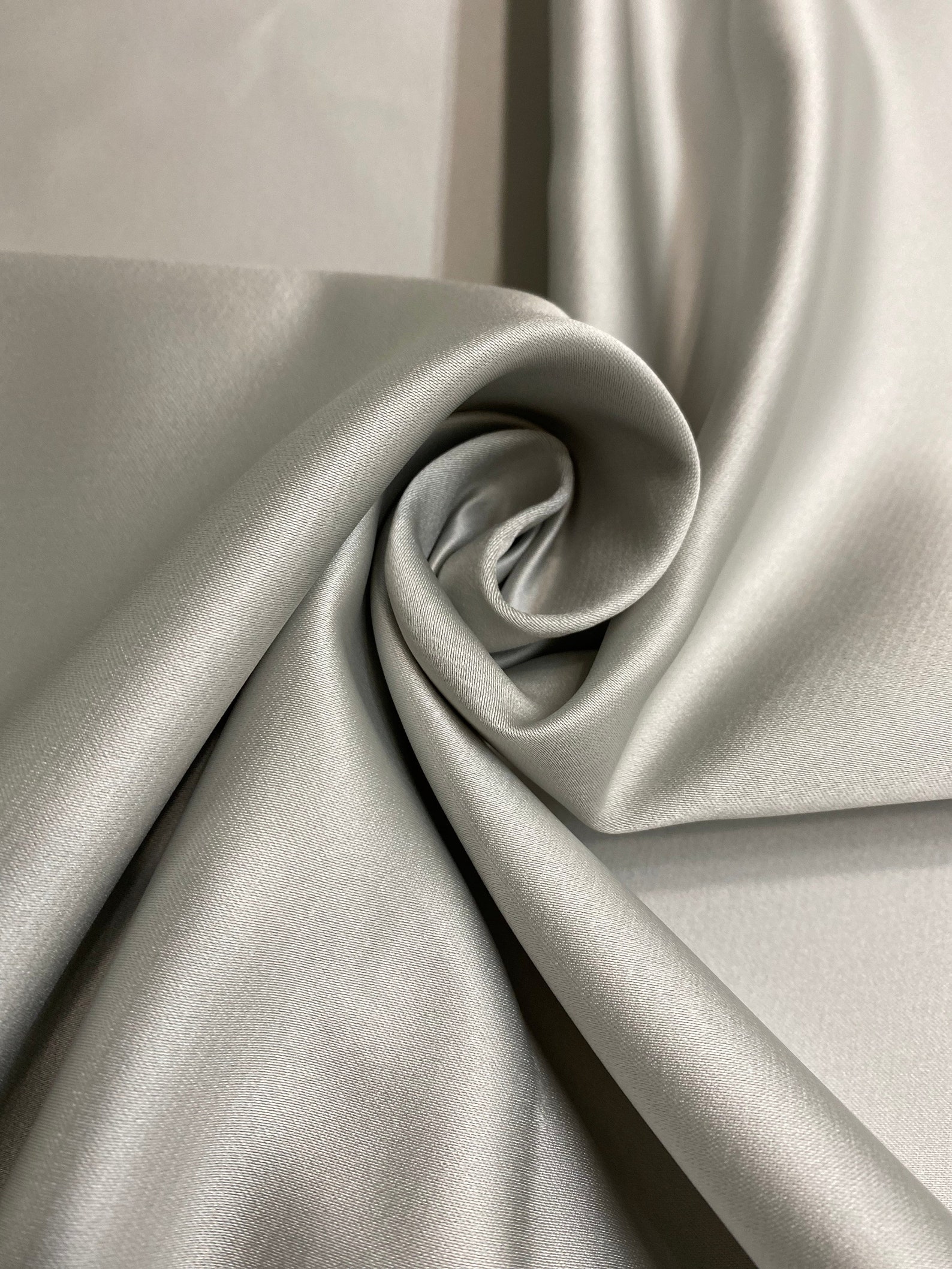 Bright White Italian Double Face Poly Satin main image 1