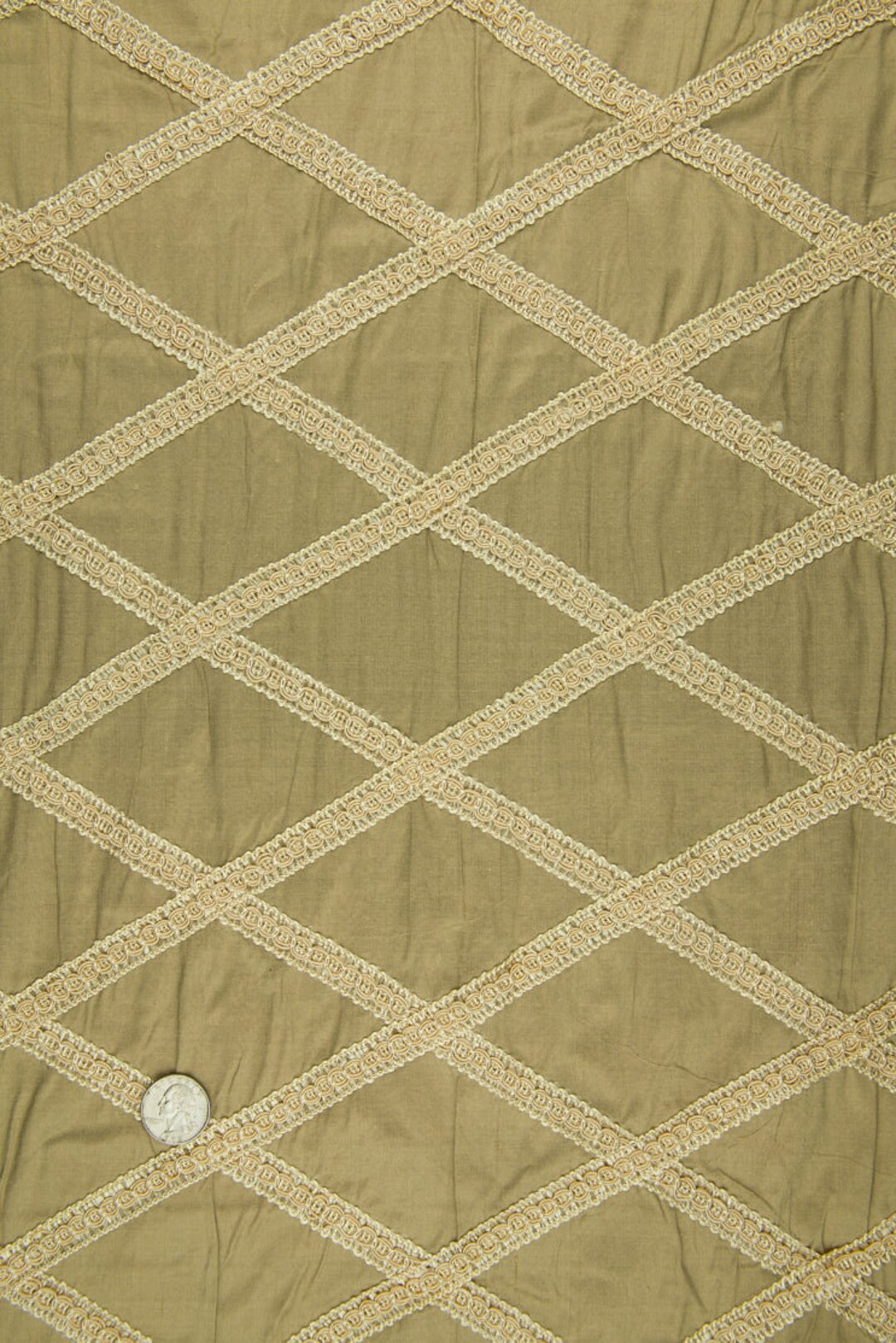 Gold/Multicolor Embroidered Dupioni Silk MED-211/2