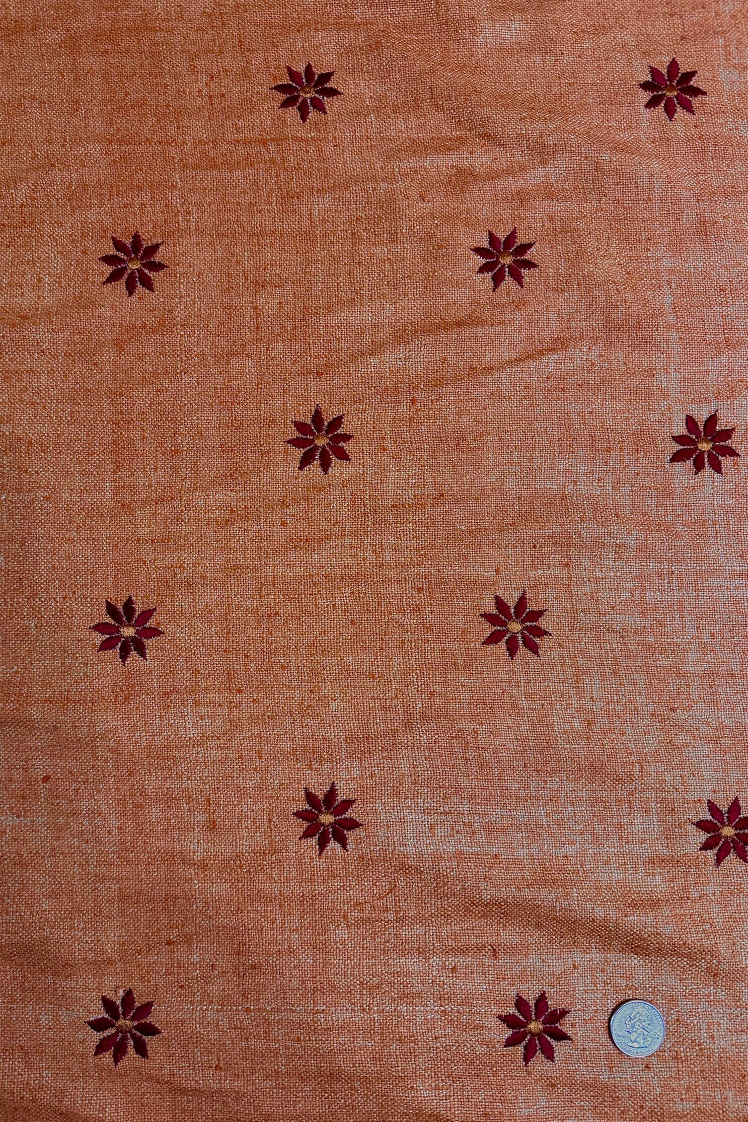 White Embroidered Silk Linen MEMT-023-13 main image 1