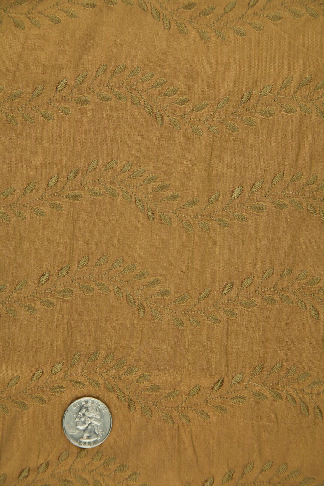 Embroidered Dupioni Silk MED-126 Fabric
