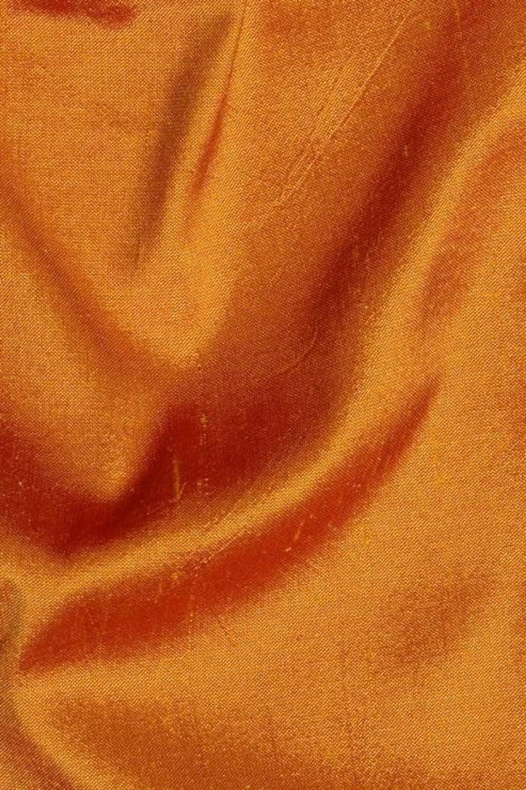 Tissu Shantung Sauvage Orange - Vendu Au Coupon De 50 Cm X 138 Cm - Pour Vêtements