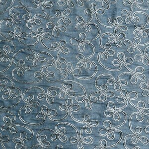 Khaki Embroidered Silk Linen MEMT-017-C main image 1