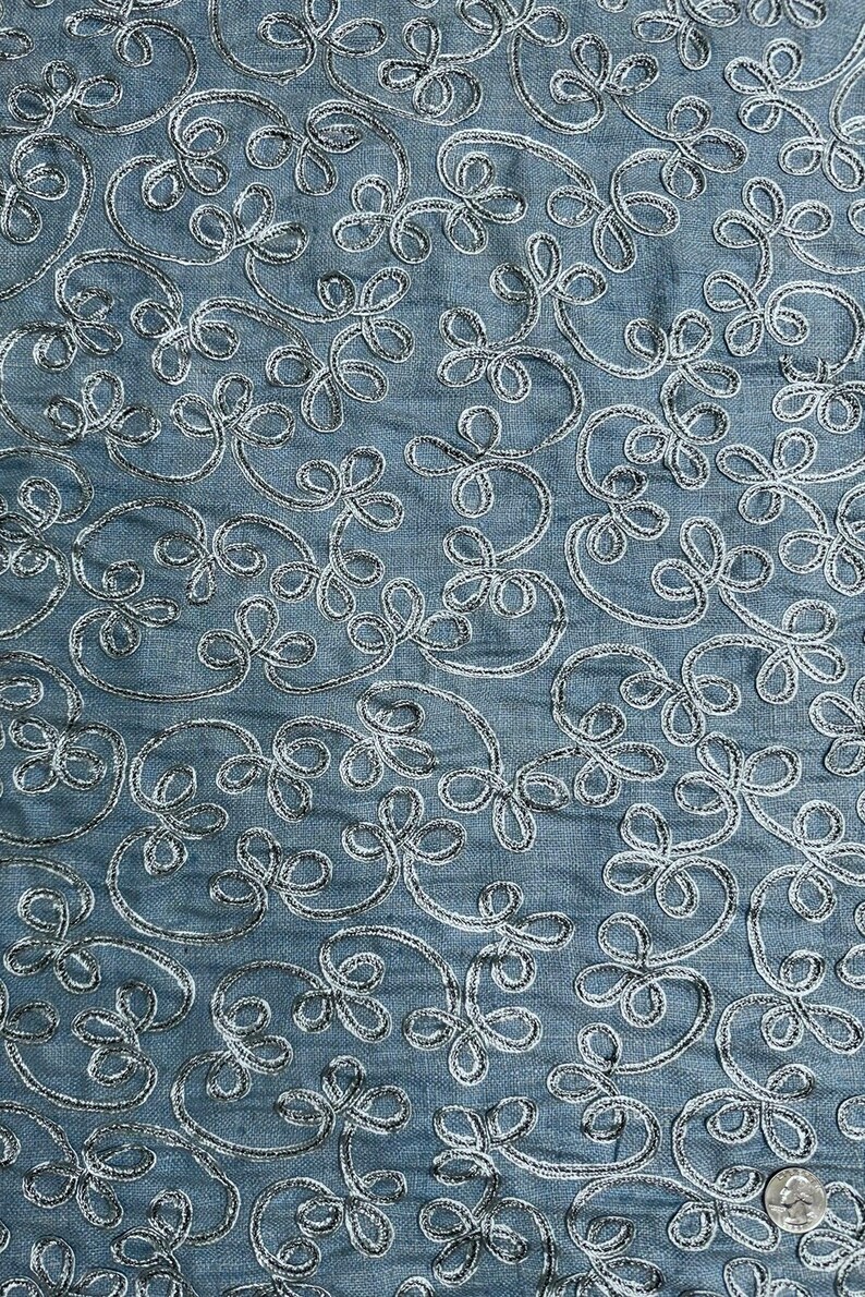 Cornstalk Embroidered Silk Linen MEMT-026-21