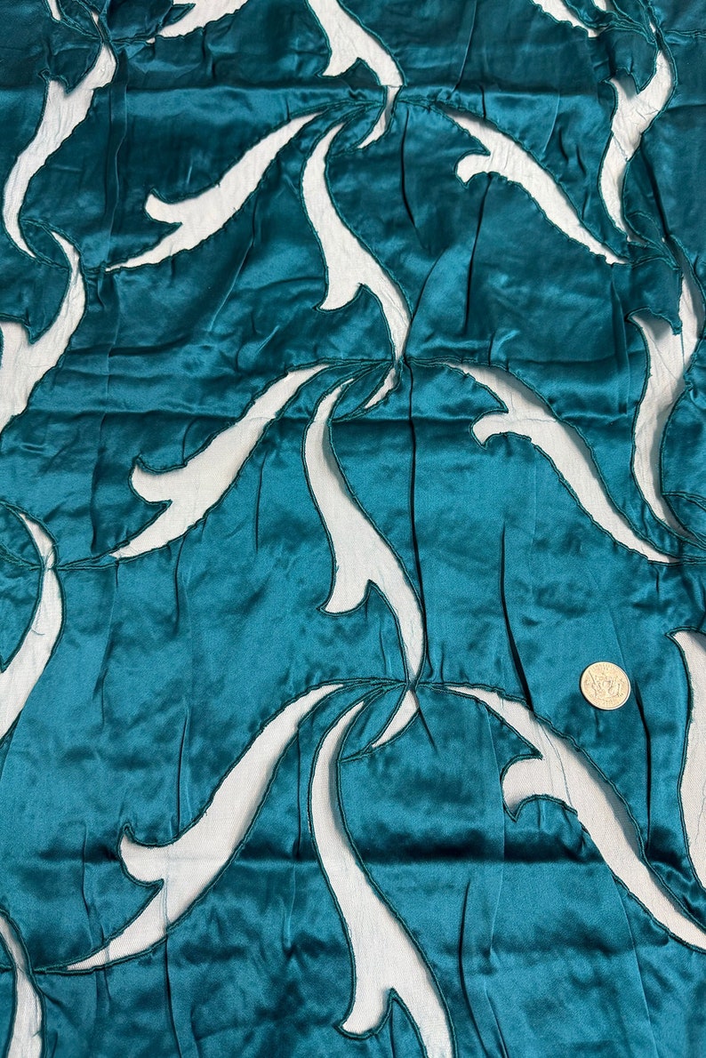 Aqua Crepe Cut on Tulle Embroidered Dupioni Silk - Etsy