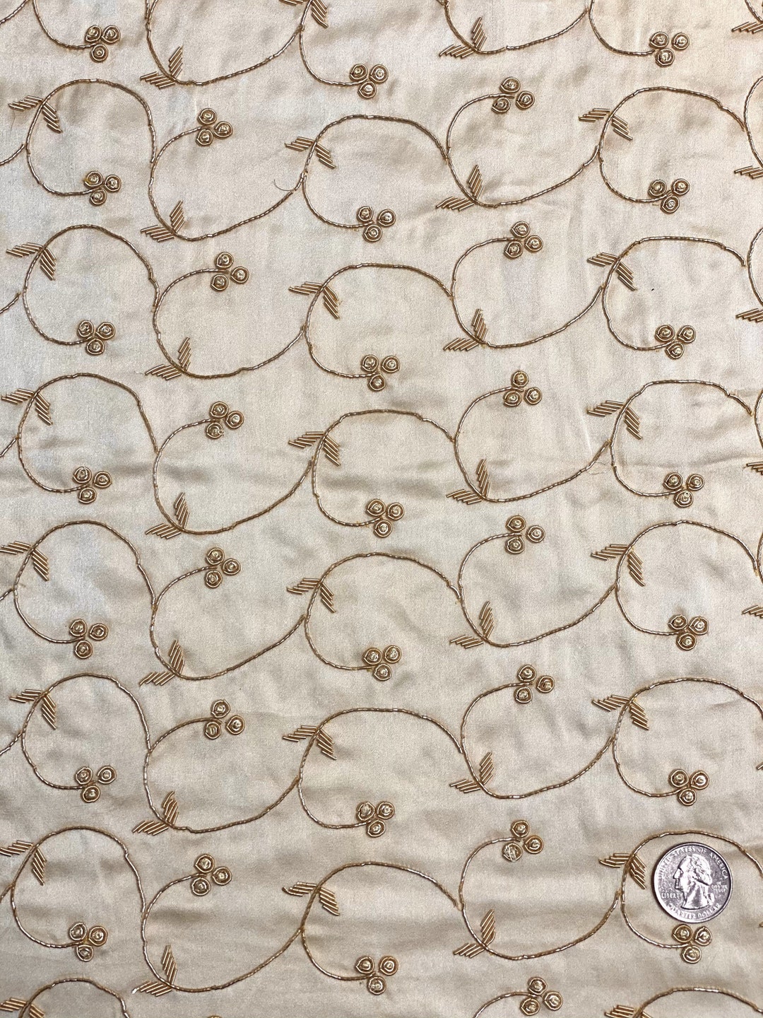 Plum Sequin & Beads On Chiffon JEC-131-1 Fabric
