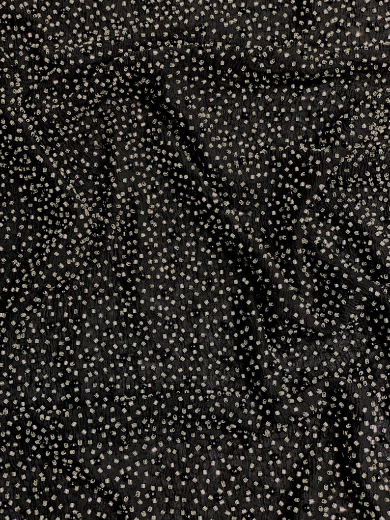 Ivory Sequin & Beads On Chiffon JEC-122-9 Fabric main image 0