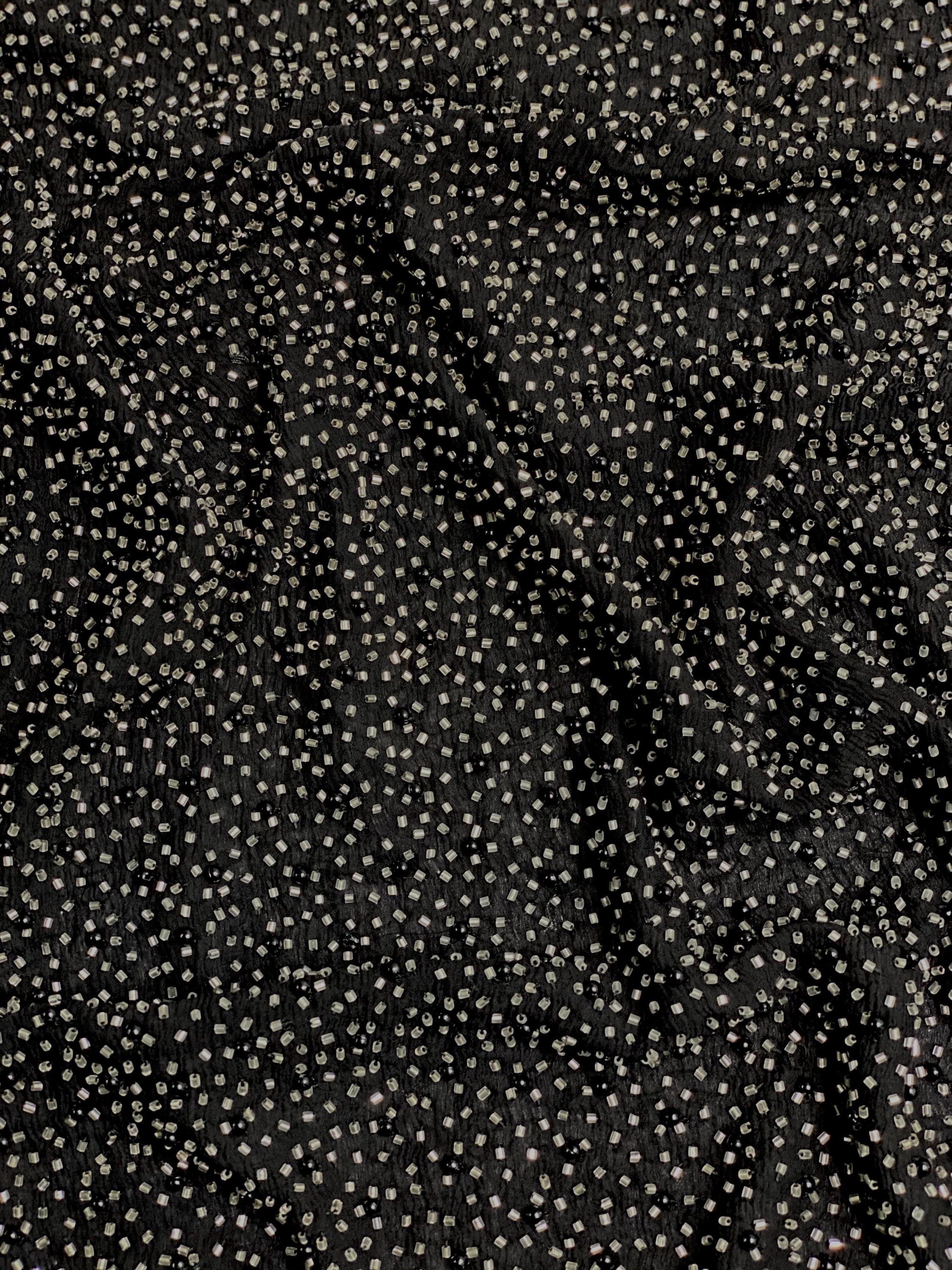 Garden Glade Sequin & Beads On Chiffon JEC-011-12 Fabric