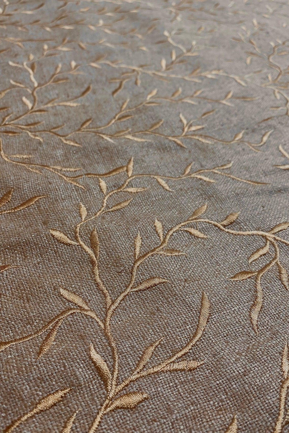 Green Embroidered Silk Linen MEMT-018-49 main image 1