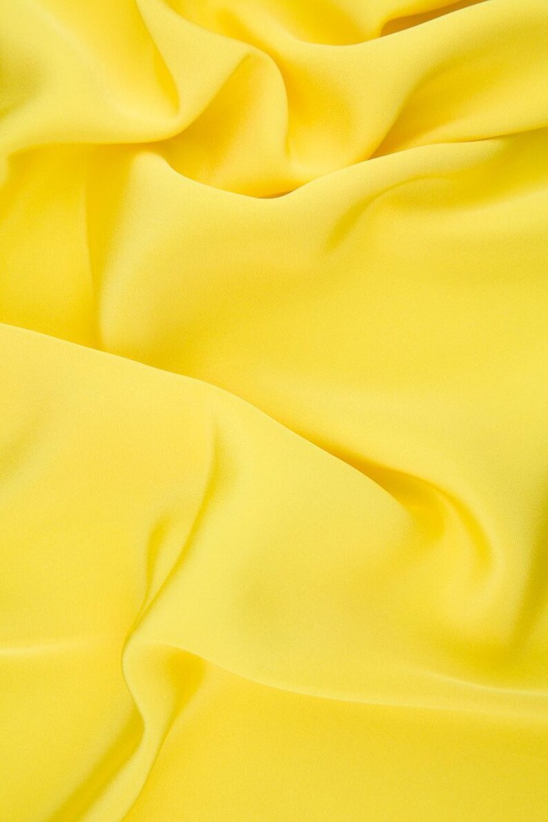 Neon Yellow-Green Silk 4-Ply Crepe Fabric