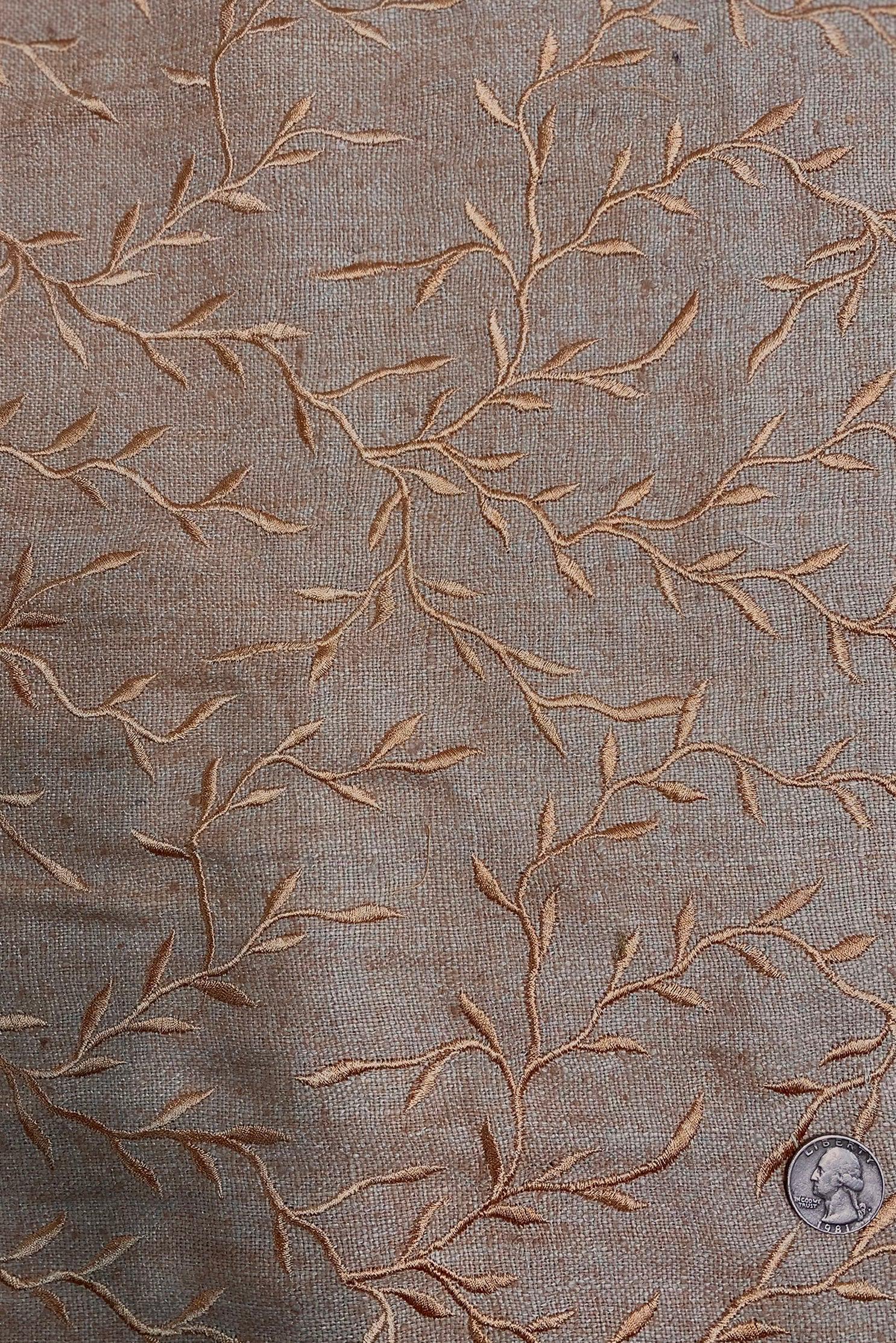 Sky Blue Embroidered Silk Linen MEMT-017-3 main image 1