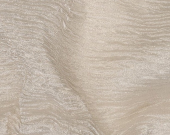 White Silver Metallic Crushed Organza Fabric