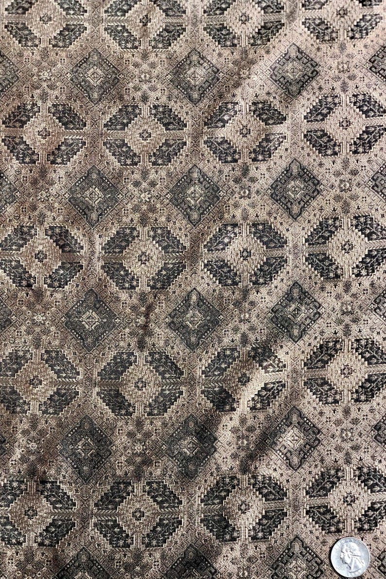 Black Gold Silk Brocade JV-1591 Fabric