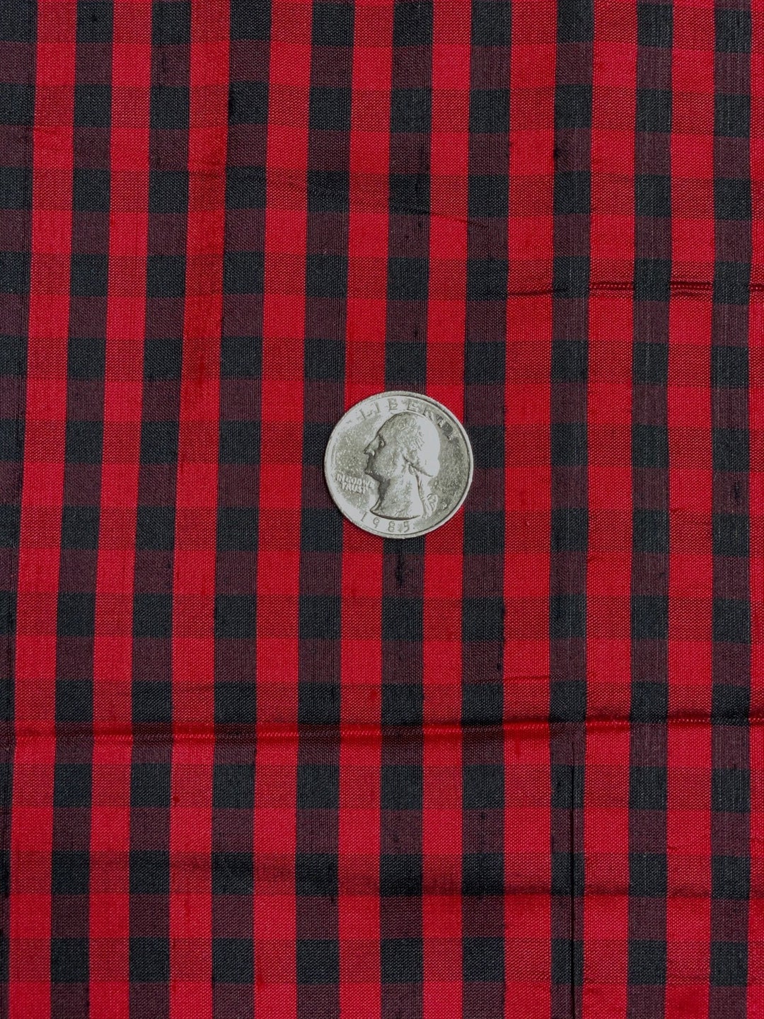 Dress Blues Gingham Shantung 638 Fabric