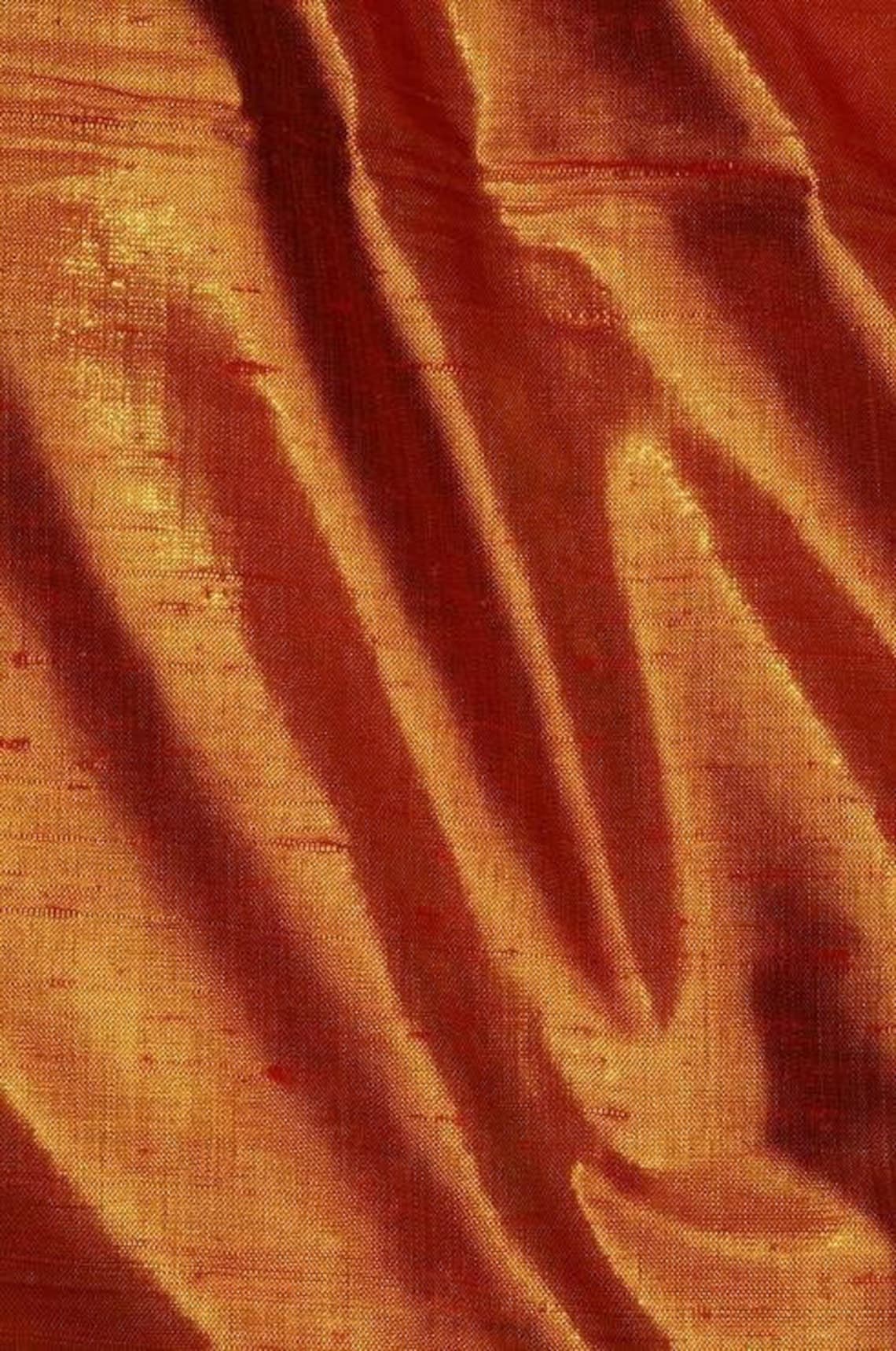 Shantung Sauvage Orange - Vendu Au Coupon De 50 Cm De Large, Idéal Couture Et Artisanat