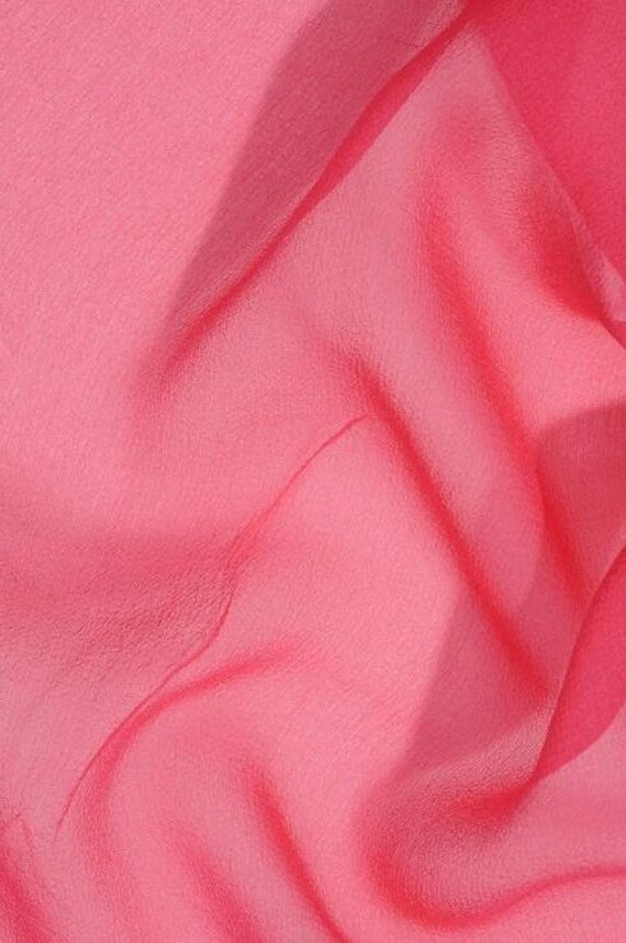 Neon Rasberry Silk Georgette Fabric | Etsy