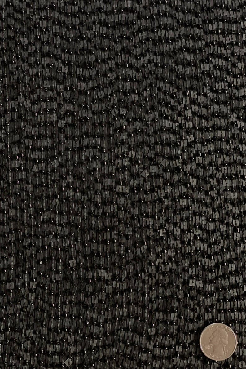 Black Sequin & Beads On Chiffon JEC-104-2 Fabric