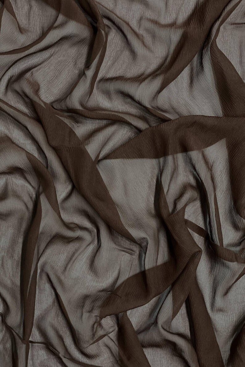 Curry Yellow Silk Heavy Crinkled Chiffon HCD-042 Fabric main image 1