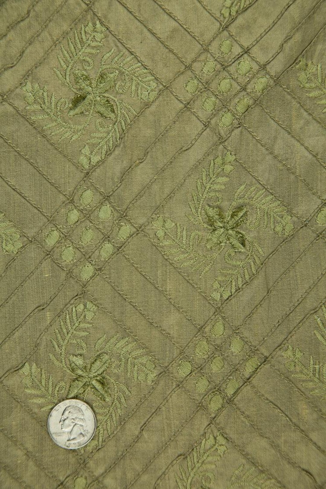 Embroidered Dupioni Silk MED-131/6 Fabric main image 0