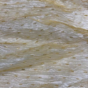 White Silver Metallic Crushed Organza Fabric