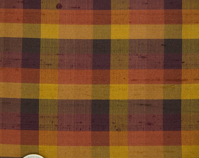 Multi-Color Plaid Plaid Silk Shantung 134 Fabric