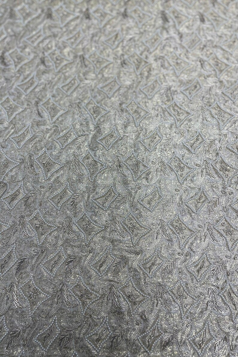 Light Gold on Ivory with Micro Pearls