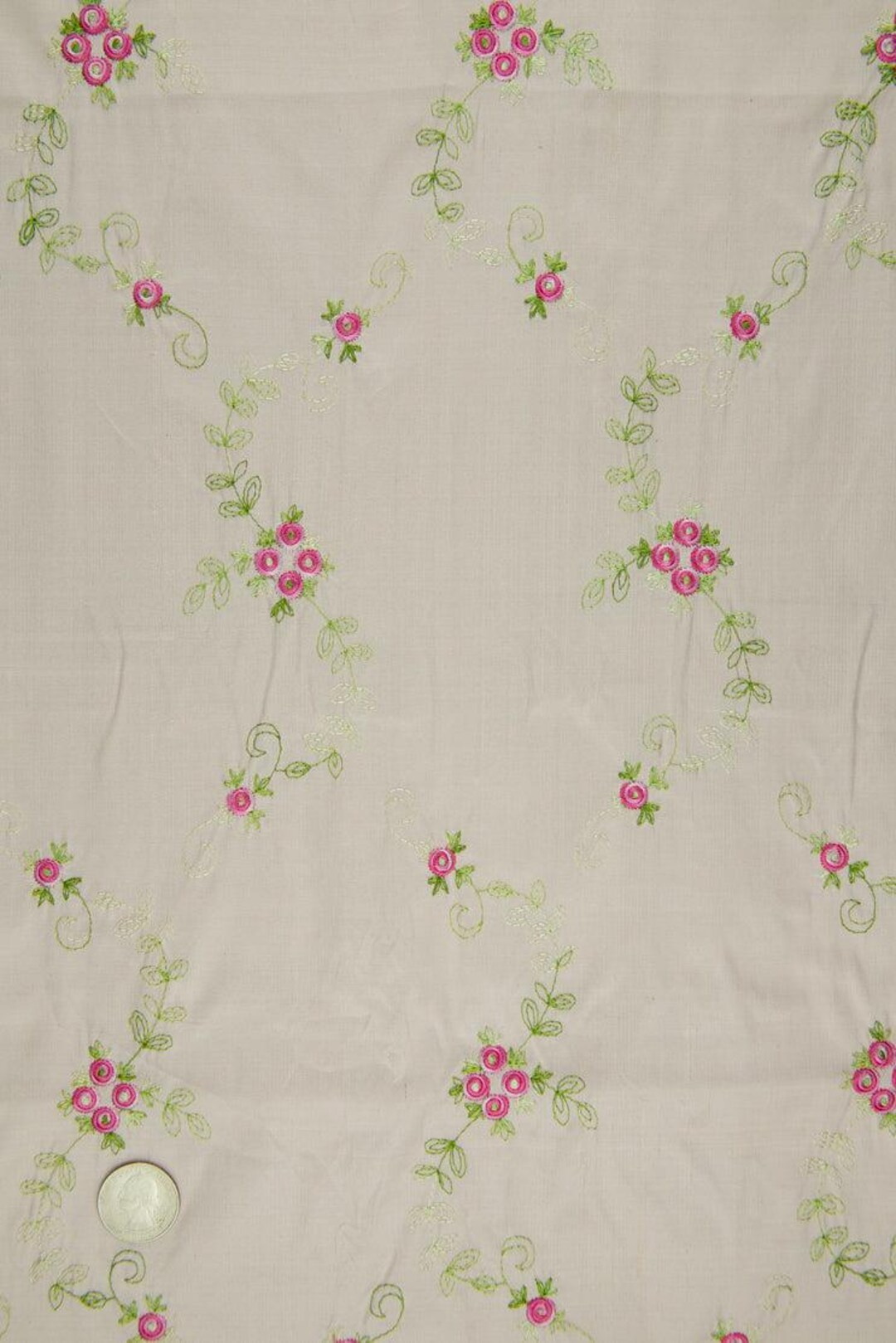 Embroidered Dupioni Silk MED-183/6 Fabric