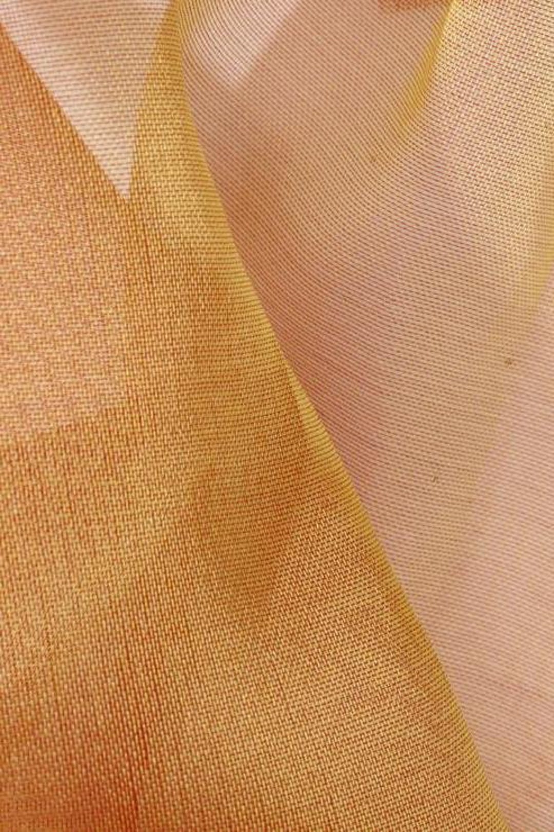 Yellow Beige Silk Organza Fabric main image 1