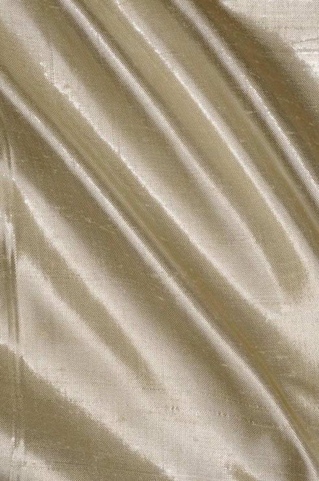 Silver Grey Metallic Shantung Silk Fabric main image 1