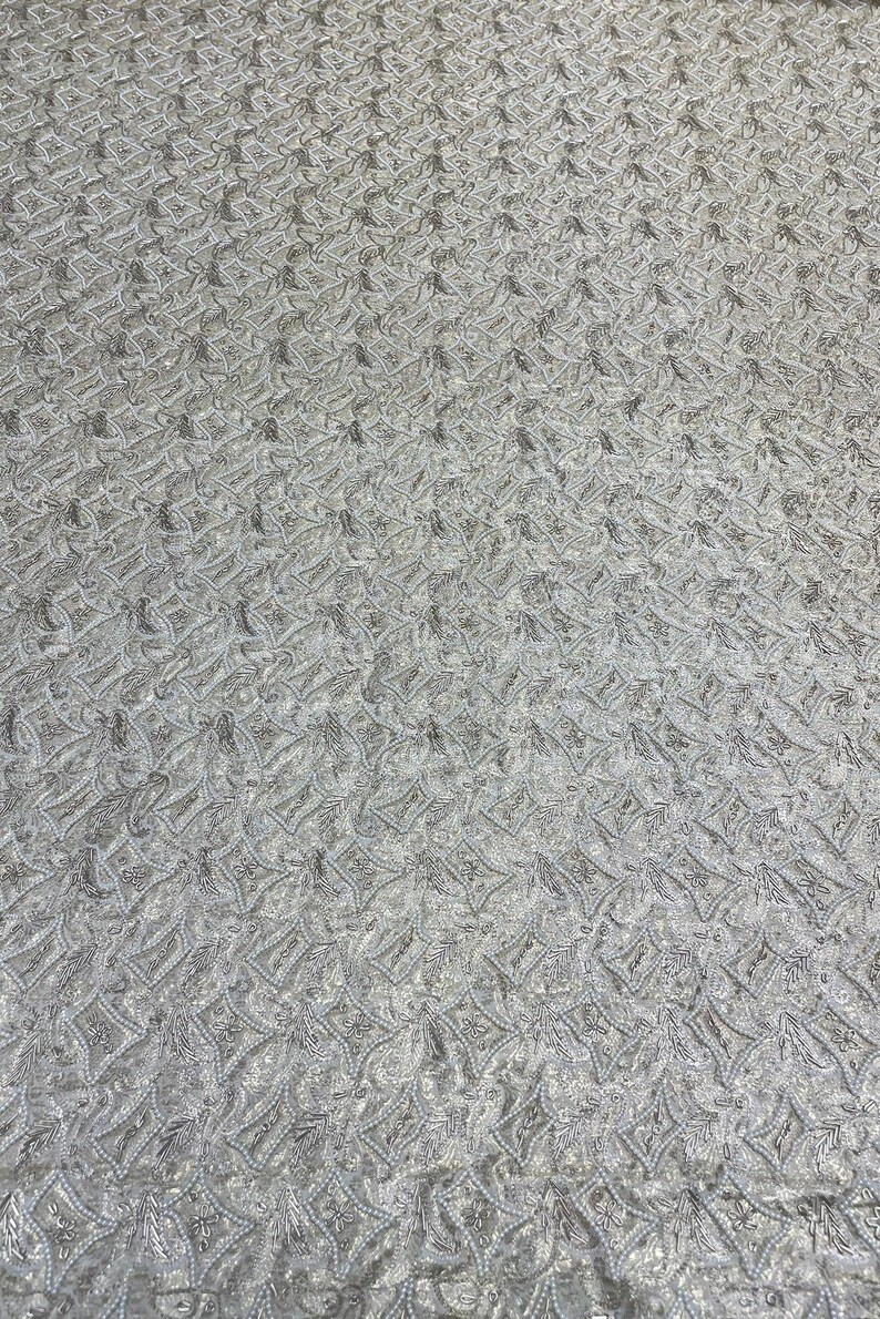 Light Gold on Ivory with Micro Pearls