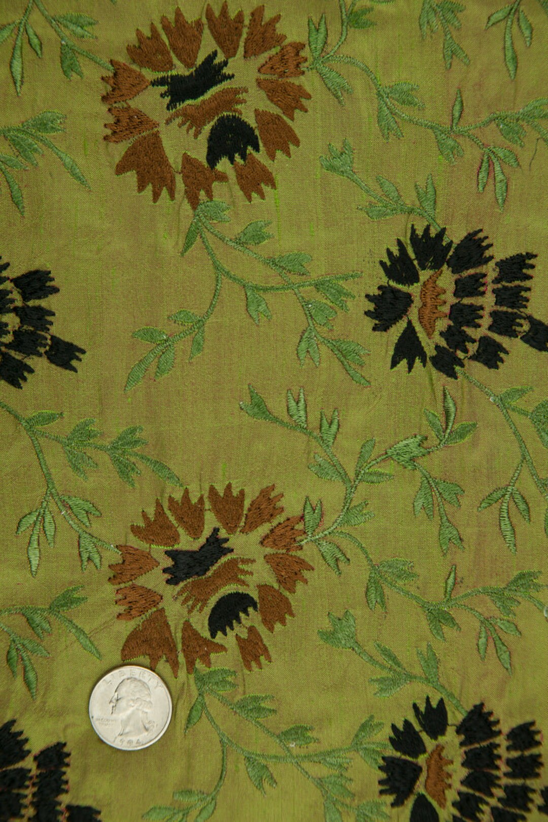 Embroidered Dupioni Silk MED-090-12 Fabric main image 1