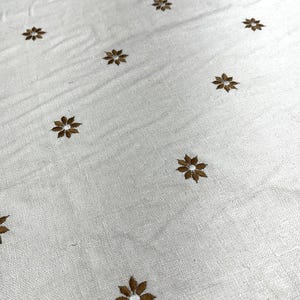 Khaki Embroidered Silk Linen MEMT-017-B